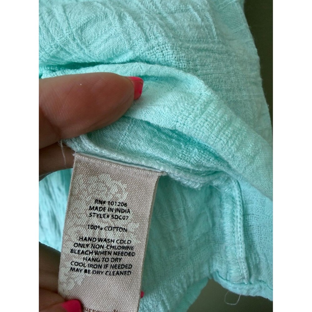 Soft Surroundings Gloria Gauze Tunic Blouse Top In Clearwater Blue Sz 3X Plus - Picture 4 of 5